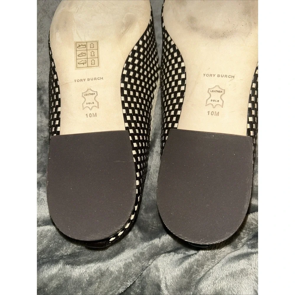 Tory Burch‎ SIZE 10 M Coco/ New Cream Envelope Bicolor Raffia Woven Loafers